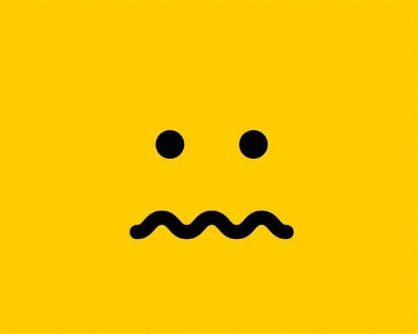 Emoji sonrisa icono símbolo vectorial sobre fondo amarillo. Cara sonriente — Vector de stock