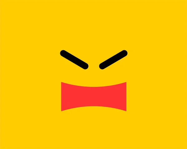 Emoji sonrisa icono símbolo vectorial sobre fondo amarillo. Cara sonriente — Vector de stock