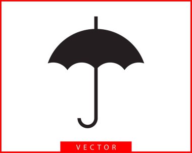 Şemsiye simgesi vektörü. Yağmurdan korunma. Sigorta com için kavram