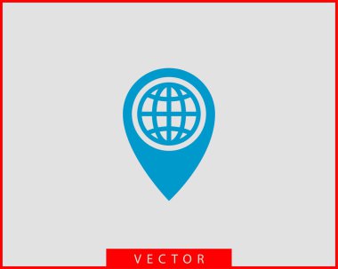 Harita simgeleri. Marker işaretçisi. Konum vektörü simgesini sabitleyin. GPS Ataletsel