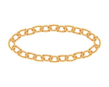 Gerçekçi altın daire çerçeve zinciri dokusu. Altın yuvarlak zincirler l