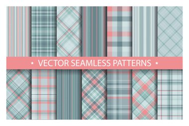 Ekose desen sorunsuz ayarlayın. Tartan desenleri kumaş doku. Cengiz