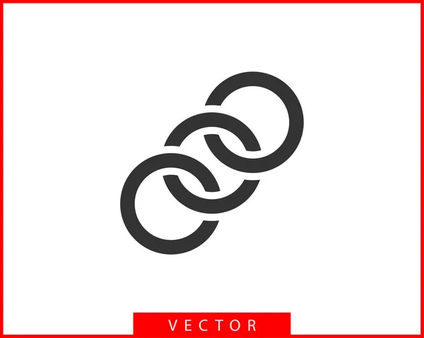 Lánckapcsolat vektorikonja. Chainlet elem sík kivitel. Koncepció társ — Stock Vector