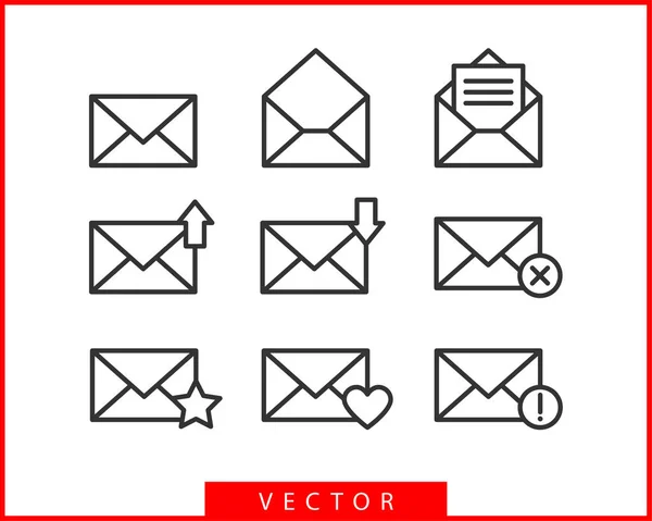 Umschlag Icons Brief. Icon-Vektorvorlage umhüllen. Postsymbol — Stockvektor