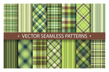 Tartan desensiz ekose taşıyıcı ayarladı. Geometrik arkaplan f