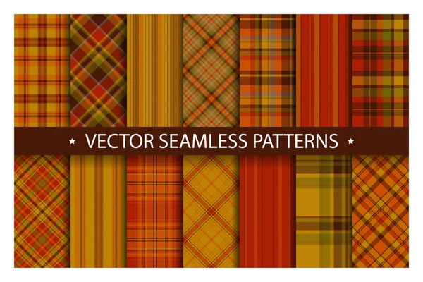 Conjunto de tartan vetor xadrez sem costura padrão. Fundo geométrico f — Vetor de Stock