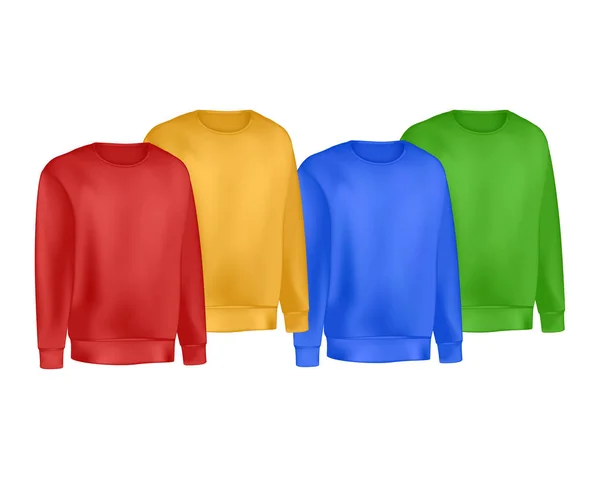 Colors man clothing set of sweatshirt and raglan sweater. Фаши — стоковый вектор