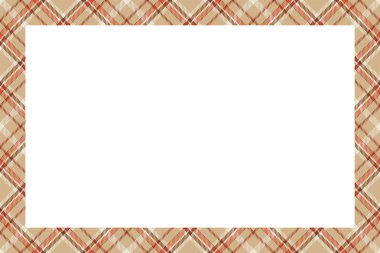 Vintage çerçeve vektörü. İskoç sınır deseni retro tarzı. Tarta
