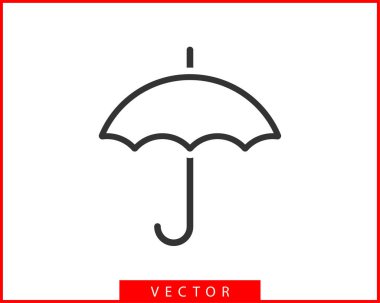Şemsiye simgesi vektörü. Yağmurdan korunma. Sigorta com için kavram