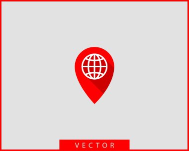 Harita simgeleri. Marker işaretçisi. Konum vektörü simgesini sabitleyin. GPS Ataletsel