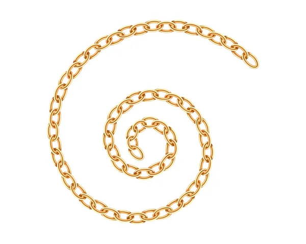 Texture réaliste de la chaîne en or. Chaînes dorées lien isolé sur whi — Image vectorielle