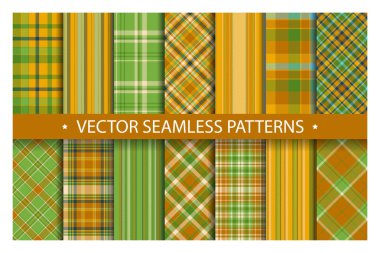 Tartan desensiz ekose taşıyıcı ayarladı. Geometrik arkaplan f