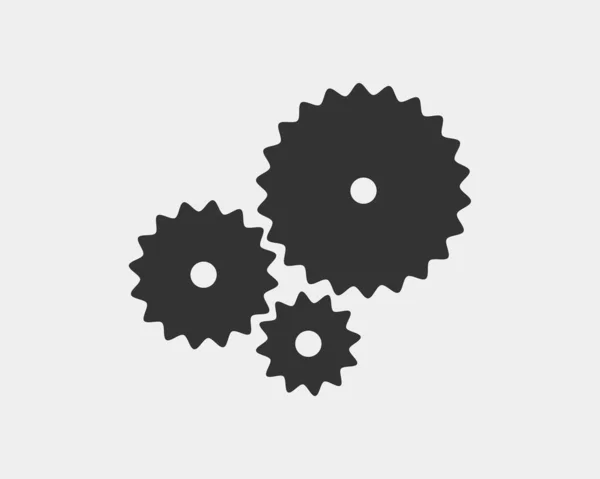 Metal gears and cogs vector. Gear icon flat design. Mechanism wh — Stock Vector