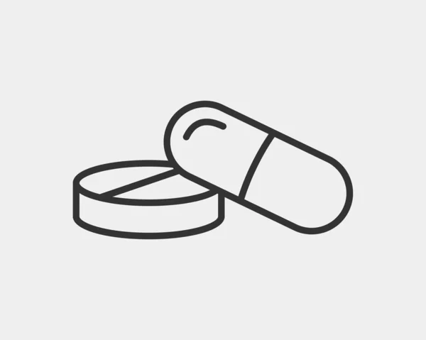 Medische pictogrammen vector. Pillen en capsules pictogram geneeskunde drug. — Stockvector