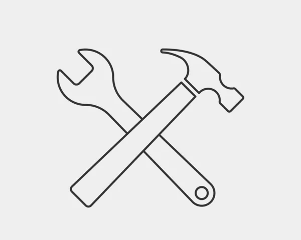 Herramientas icono de la llave del vector. Elemento de diseño del logotipo Spanner. Herramienta clave — Archivo Imágenes Vectoriales