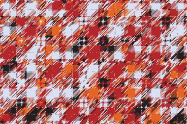 Modern arıza geçmişi. Renkli geometrik soyut model vektörü. Hasar çizgileri duvar kağıdını etkiler. Grunge desenli ekose..