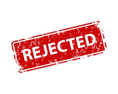 Reddedilmiş pul vektör dokusu. Lastik klişe damga. İşaret, etiket, etiket için web ya da yazdırma tasarımı ögesi