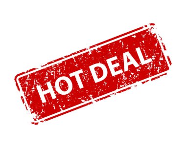 Sıcak anlaşma damga vektör dokusu. Lastik klişe damga. İşaret, etiket, etiket için web ya da yazdırma tasarımı ögesi