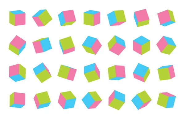 Enfants Cubes Multicolores Mis Isolé Sur Fond Blanc Illustration Vectorielle — Image vectorielle