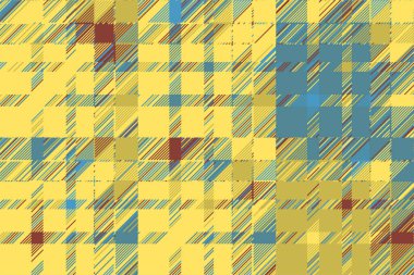 Modern arıza geçmişi. Renkli geometrik soyut model vektörü. Hasar çizgileri duvar kağıdını etkiler. Grunge desenli ekose..