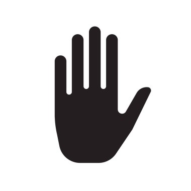 Erkek avuç içi siyah ve beyaz silueti imzala. Vektör illüstrasyonu.