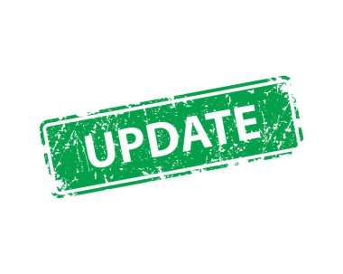 Pul vektör dokusunu güncelle. Lastik klişe damga. İşaret, etiket, etiket için web ya da yazdırma tasarımı ögesi