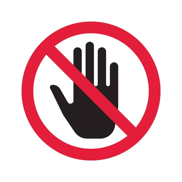 Nie Dotykać Rękami Znak Zahamowania Ręką Ilustracja Wektora — Wektor stockowy