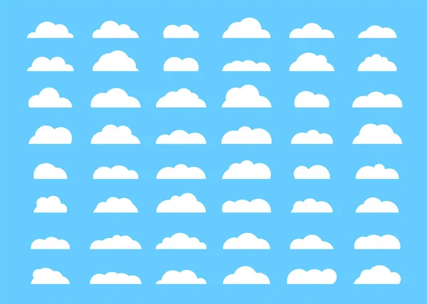 Conjunto Nubes Icono Nube Diseño Plano Ilustración Vectorial — Archivo Imágenes Vectoriales