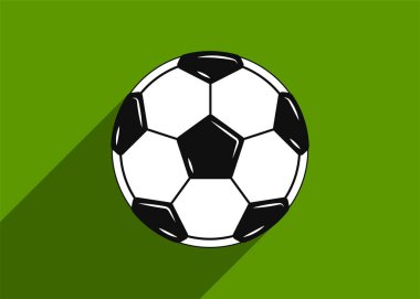 Futbol topu ikonu. Düz dizayn. Vektör illüstrasyonu.