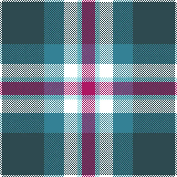 Design Vettoriale Sfondo Pixel Moderno Plaid Modello Senza Cuciture Tessuto — Vettoriale Stock