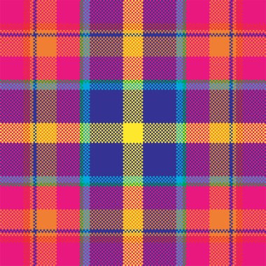 Piksel arkaplan vektör tasarımı. Modern, pürüzsüz desenli ekose. Kare kumaş. Tartan İskoç tekstili. Güzellik rengi süsleri..