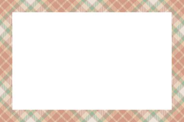 Vintage çerçeve vektörü. İskoç sınır modeli retro tarzı. Güzel, boş bir arkaplan, fotoğraf, portre, albüm için şablon. Tartan ekose süsü.