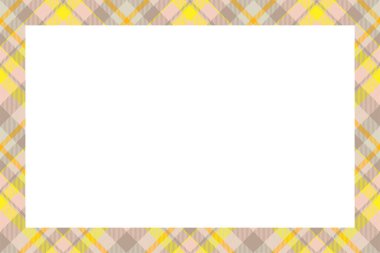 Vintage çerçeve vektörü. İskoç sınır modeli retro tarzı. Güzel, boş bir arkaplan, fotoğraf, portre, albüm için şablon. Tartan ekose süsü.