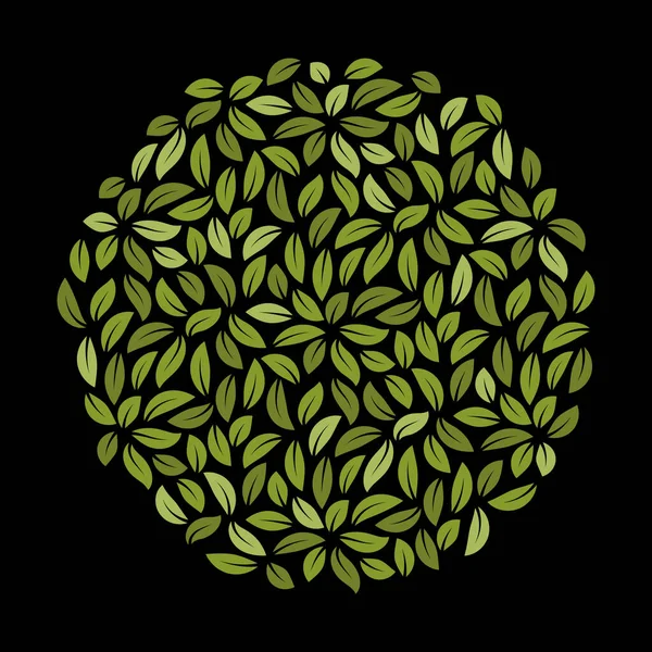 Круги Зелеными Листьями Искушают Векторная Листва — стоковый вектор