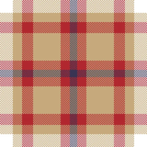 ピクセル背景ベクトル設計 現代的なシームレスなパターンが再生されます 正方形のテクスチャ生地 タータン スコットランドの織物 美人カラーのマドラス飾り — ストックベクタ