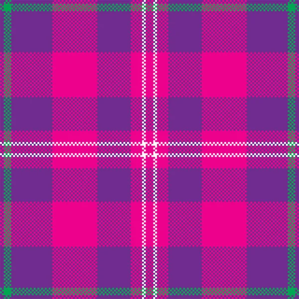 Pixel Background Vector Design Modern Seamless Pattern Plaid Square Texture — Stock Vector