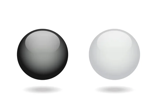 Bolas Brillantes Blanco Negro Ilustración Vectorial — Vector de stock