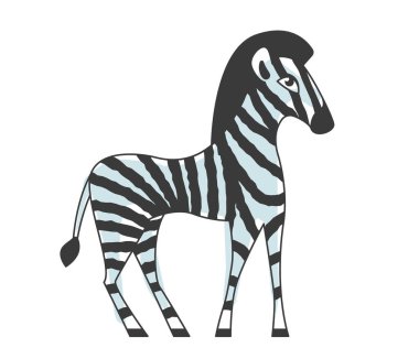 Çocuklar için şirin zebra vektör çizimi.