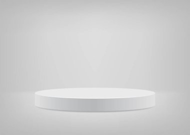Sunum için boş sahne beyazı arka plan podyumu. Vektör illüstrasyonu.