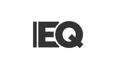 IEQ logo tasarım şablonu güçlü ve modern kalın metinlerle. Basit ve minimal tipografi içeren ilk tabanlı vektör logosu. Modayı takip eden şirket kimliği markalar için ideal..