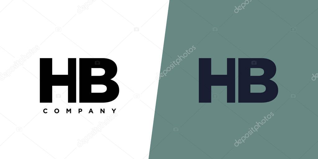 Trendy letter H and B, HB logo design template. Minimal monogram initial based logotype for company identity.