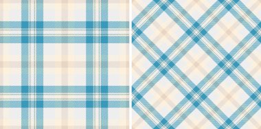 Kumaş arkaplanının desen vektör tekstili, ekose kumaş desenli tartan ile kusursuz. Deniz renklerine bürünmüş. Olaylar için eşsiz davet tasarımları.