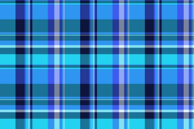 Cübbe arka plan kumaş vektörü, uzay kontrol desenini kopyala. Cyan ve mavi renk paletinden örülmüş desensiz ekose kumaş..