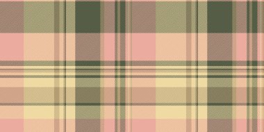 Özelleştirilebilir kumaş arka planı, İskoçya dikişsiz ekose kumaş. Kehribar ve pastel renk paletinde koltuk dokusu kontrol vektörü.