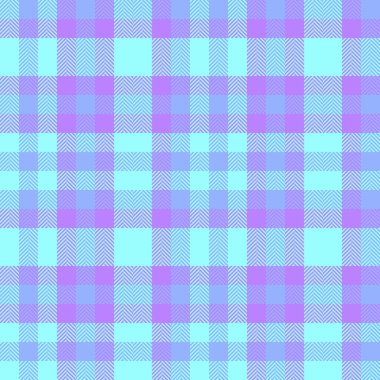 Net kontrol kalıpları kusursuz, endüstri dokusu tekstil arka planı. Mavi ve mavi renk paletinde ön vektör ekose kumaşı.