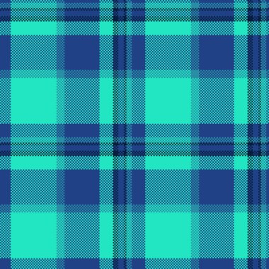 Poster ekoseli arka plan deseni, kazı-kazan kumaş dokusu. 70 'ler mavi ve gök mavisi palette tekstil tartan vektörü..
