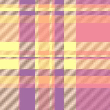 Kitap desenli tekstil, kusursuz vektör kontrolü. Eflatun ve sarı renk paletinde yeni kumaş ekose arkaplan.