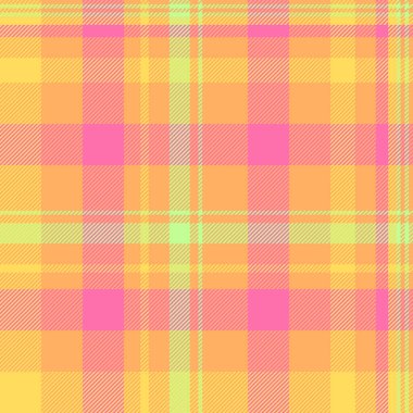 Web sitesi tekstil tartan kontrolü, sevgililer günü ekose desenli geçmiş. Boşluk vektörsüz dokuyu turuncu ve pembe renk paletine kopyala.