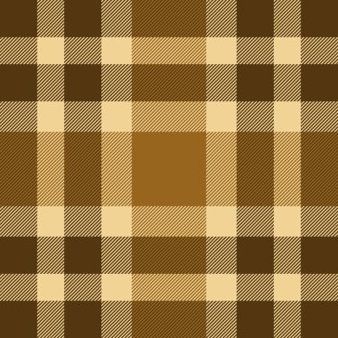 Halk kumaşı arka plan tartanı, renkli ekose desenli vektör. Xmas dikişsiz kumaş turuncu ve kehribar renk paleti ile tekstil denetimi.
