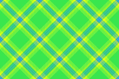 Diriliş desenli vektör dokusu, İngilizcesiz kumaş tartan. Klasik tekstil ekose arka plan kontrolü yeşil ve gökyüzü mavi renk paleti.